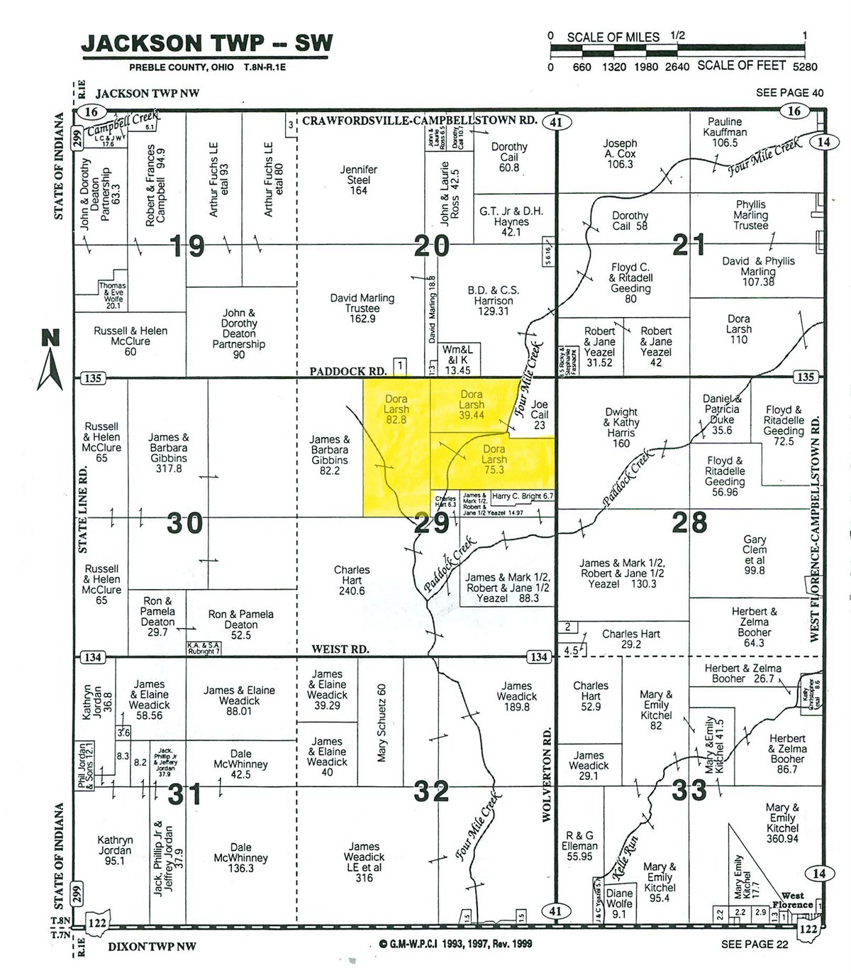 Plat map - PRIME OHIO FARM AUCTION - 198+/- ACRES IN 4 TRACTS IN PREBLE COUNTY, OHIO